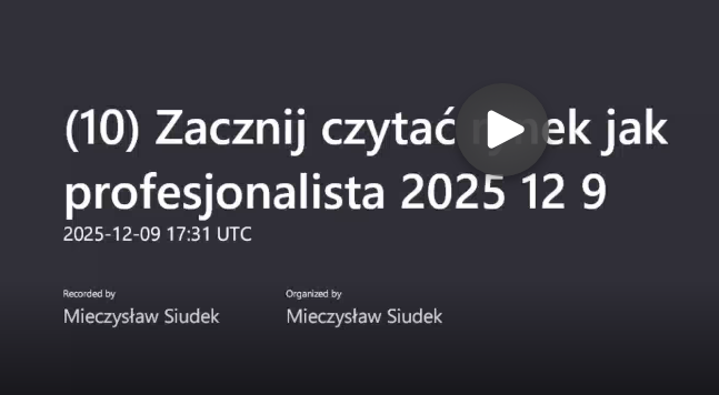 Jak zacząć czytać rynek jak profesjonalista? Bar po barze, bez iluzji. Spotkanie 10.